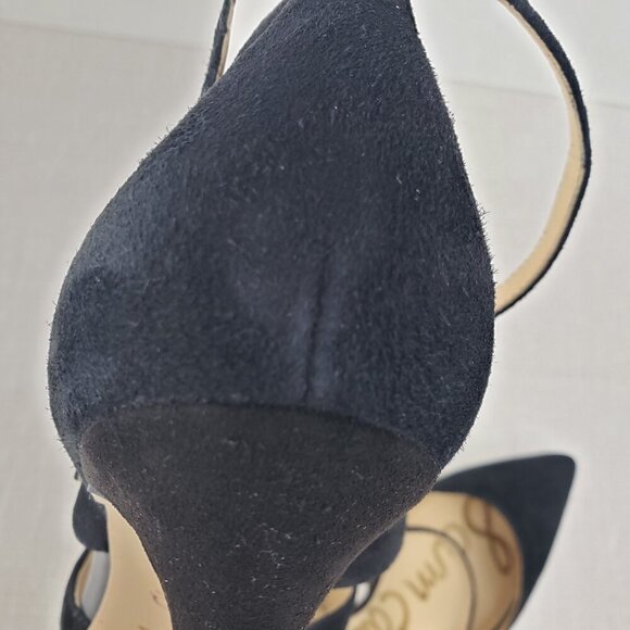 Sam Edelman Thea Double Strap d'Orsay Point Toe Pumps Black Suede Size 10 - Picture 9 of 11